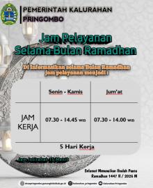 Jam Pelayanan Selama Bulan Suci Ramadhan 1447 H/2026 M